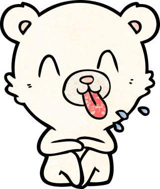 kaba karikatür kutup ayısının insan tarafından çizilmiş dili.