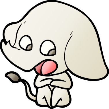 Bir insan tarafından çizilmiş şirin bir fil.