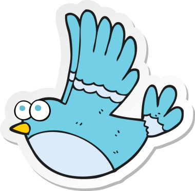 Bir insan tarafından çizilmiş uçan kuşun çıkartması.