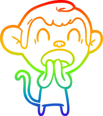 gökkuşağı gradyan çizimi bir insan tarafından çizilmiş bir çizgi maymun çizimi