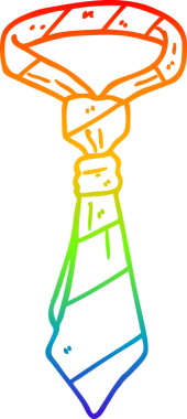 gökkuşağı gradyan çizgisi bir insan tarafından çizilmiş bir ofis kravatının çizimi