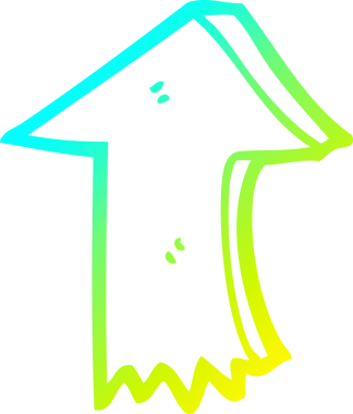 Soğuk gradyan çizgi çizimi bir insan tarafından çizilmiş bir oku işaret ediyor.