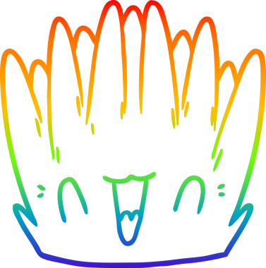 Bir insan tarafından çizilmiş karikatür deniz bitkisinin çizimi.