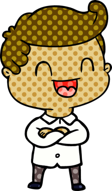 Bir insan tarafından çizilmiş mutlu bir adam.