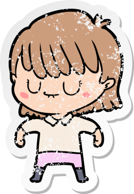 Bir insan tarafından çizilmiş karikatür bir kadının sıkıntılı çıkartması.