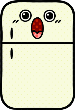 Bir insan tarafından çizilmiş buzdolabı karikatürü.