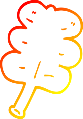 Bir insan tarafından çizilen güz yaprağının sıcak çizgi çizimi