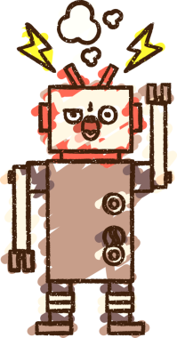 Bir insan tarafından çizilen Sallanan Robot Tebeşiri