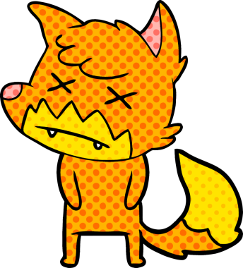 Bir insan tarafından çizilmiş ölü tilki çizgi filmi