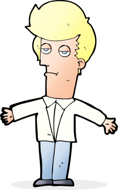 Bir insan tarafından çizilmiş sıkıcı bir çizgi film.