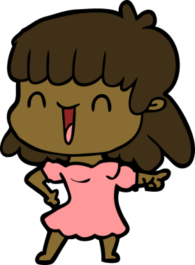 Bir insan tarafından çizilmiş karikatür kadın.