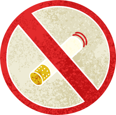 Sigara içilmeyen bir insan tarafından çizilmiş retro illüstrasyon tarzı çizgi film.