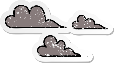 Bir insan tarafından çizilmiş tatlı bir karikatür fırtına bulutunun sıkıntılı çıkartması