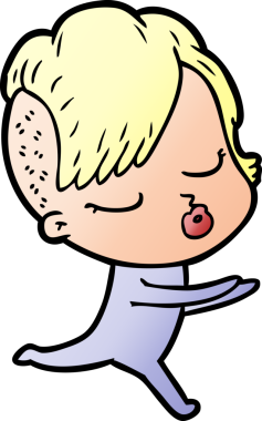 Bir insan tarafından çizilmiş güzel hippi kız.