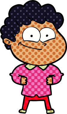 Bir insan tarafından çizilmiş mutlu bir adam.