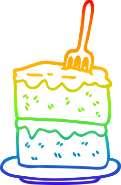 gökkuşağı gradyan çizgisi bir insan tarafından çizilmiş bir pasta dilimi