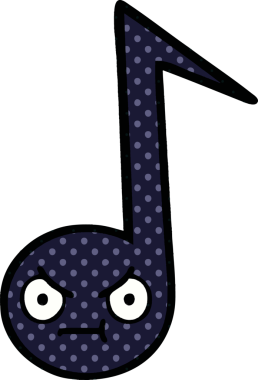 Bir insan tarafından çizilmiş bir notanın çizgi roman tarzı karikatürü