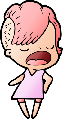 Bir insan tarafından çizilmiş havalı hippi kız çizgi filmi.