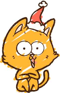 Bir insan tarafından çizilen Noel Kedisi Tebeşiri