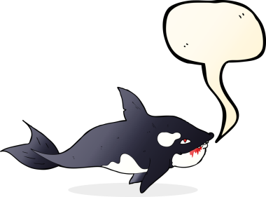 Bir insan tarafından çizilmiş konuşma balinası.