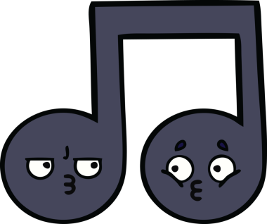 Bir insan tarafından çizilmiş güzel bir nota karikatürü.