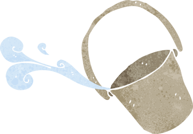 Bir insan tarafından çizilmiş çizgi film kovası.