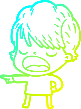 Bir insan tarafından çizilmiş bir karikatür kadın çizimi.