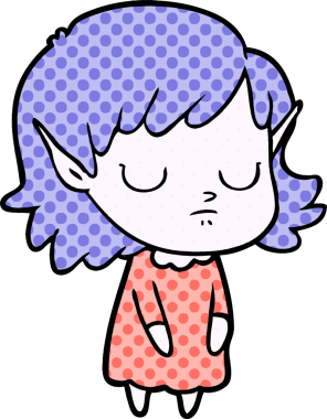 Bir insan tarafından çizilmiş bir elf kızı.