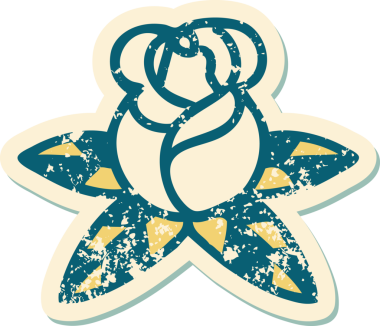 Bir insan tarafından çizilmiş tek bir gülün sembolik dövmeli görüntüsü.