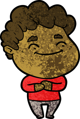 Bir insan tarafından çizilmiş çizgi film dostu bir adam.