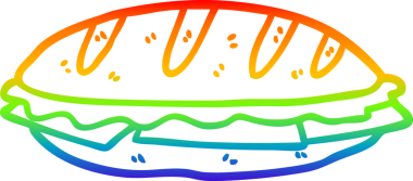 bir insanın çizdiği peynirli sandviçin gradyan çizimi