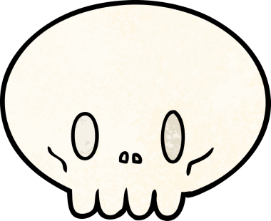 Bir insan tarafından çizilmiş kafatası.