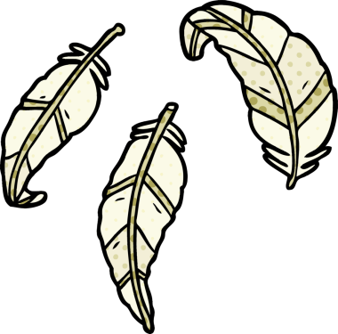 bir insan tarafından çizilmiş karikatür tüyleri