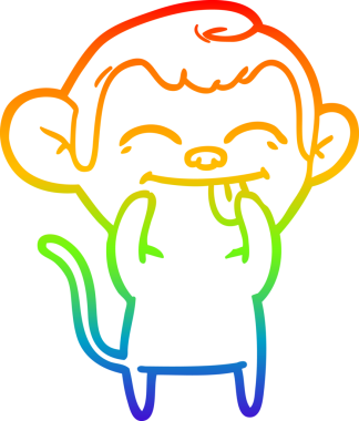 gökkuşağı gradyan çizimi bir insan tarafından çizilmiş komik bir çizgi maymun