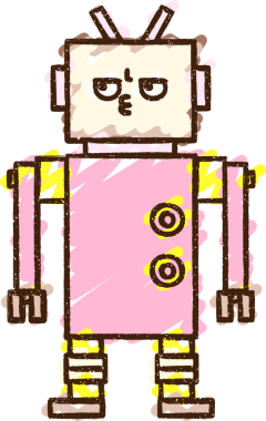 Bir insan tarafından çizilen Çılgın Robot Tebeşiri