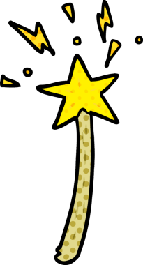 Bir insan tarafından çizilmiş sihirli yıldız asası.