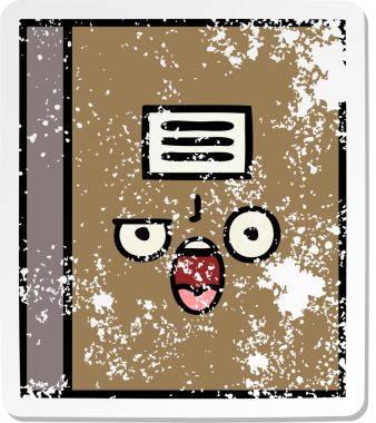 Bir insan tarafından çizilmiş şirin bir çizgi roman çıkartması.