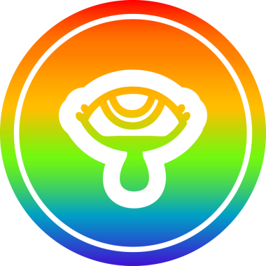 Ağlayan göz yuvarlak simgesi gökkuşağı gradyan bir insan tarafından çizilmiş.