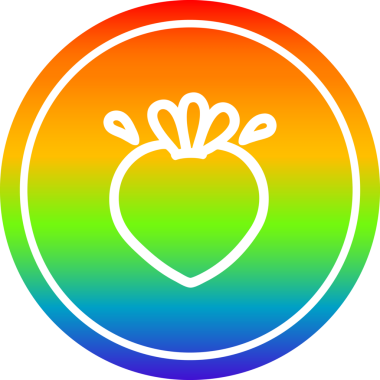 Taze meyve dairesel ikonu gökkuşağı gradyan bir insan tarafından çizilmiş