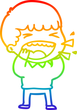 Gökkuşağının gradyan çizimi bir insan tarafından çizilmiş gülen bir adamın çizimi.