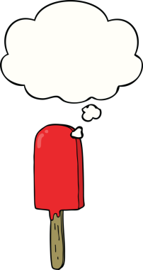 Bir insan tarafından çizilmiş düşünce balonlu çizgi film lolipopu.