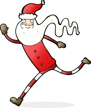 Bir insan tarafından çizilmiş Noel Baba çizgi filmi.