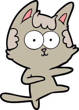 dans eden kedi bir insan tarafından çizildi.