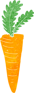 Bir insan tarafından çizilmiş havuç.