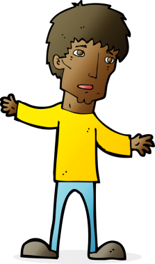 Bir insan tarafından çizilmiş endişeli bir adam.