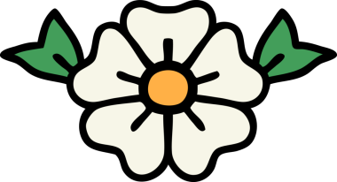 Bir insan tarafından çizilmiş geleneksel bir çiçek dövmesi.