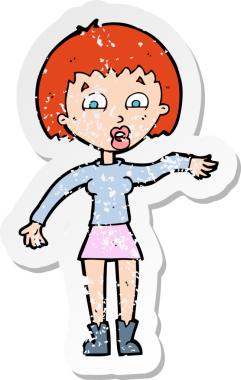 Bir insan tarafından çizilmiş bir karikatürün gerilimli çıkartması.