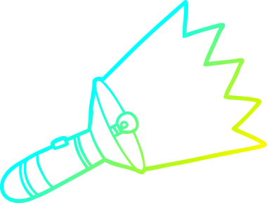 Bir insan tarafından çizilmiş eski bir çizgi film meşalesinin soğuk gradyan çizimi