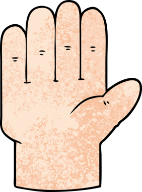 Bir insan tarafından çizilmiş çizgi film eli.