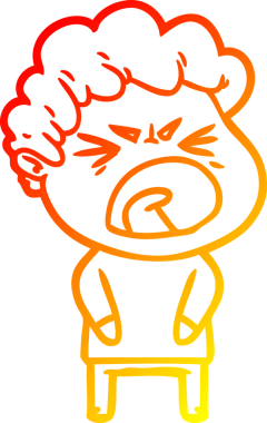 Bir insan tarafından çizilmiş kızgın bir adamın çizgi film çizimi.